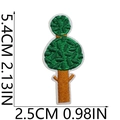 Detailed size measurement of a green tree embroidery patch showing dimensions 5.4cm by 2.5cm - No.11 Tree