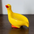Jabonera de patito amarillo lindo, diseño de drenaje, soporte de cerámica para baño y hogar. - Pato lindo / Amarillo