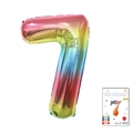 40-inch rainbow gradient number 7 foil balloon with retail paper card packaging - 40-inch Gradient 7-piece Paper Card
