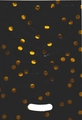 Macro shot of black plastic gift bag with gold foil polka dots and die-cut handle - Polka Dot Black (17*25CM)