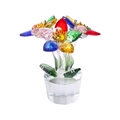 Colorful crystal five-petal flower ornament with clear glass vase for desktop decor - Five-petal Flower-Multicolor
