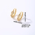 Gouden holle gedraaide oorringen met zirkonia steentjes, maat 2,4 cm bij 0,6 cm - Goud Hol Gedraaid (E01251-23)