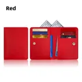 Slim red leather RFID blocking wallet for women with multi-slot card holder design - RFID 9 Slots with Coin Pocket / Red