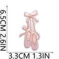Pink ballet shoes embroidery patch with dimensions 6.5cm height and 3.3cm width - Ballet Shoes