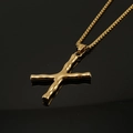 Gold plated 18K stainless steel X letter pendant on a box chain hip hop style necklace - Gold Letter X Pendant