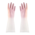 Guantes domésticos con degradado rosa y blanco para la limpieza de la cocina - L (Más de 70kg) / Rosa Hada Degradado / Material Regular