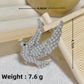 Silver dove brooch with white pearls, 4.4x4.7cm, weight 7.6g, elegant jewelry accessory - Silver Dove Pearl