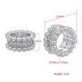 Silver plated bead with cubic zirconia and pearls for DIY jewelry making 11mm - Beaded Style / Platinum Beaded Spacer