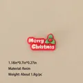 Miniature resin Merry Christmas plaque for holiday DIY crafts and scenery decoration - No.79 - Resin Christmas Blessing Red Pendant
