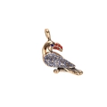 Golden parrot pendant necklace with purple and red zircons for summer jewelry style - Gold / Toucan Pendant 26.3*26.5mm