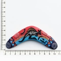 Australian souvenir boomerang fridge magnet with kangaroo dots art and ruler measurements - Creative Boomerang