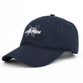 Dark blue baseball cap featuring butterfly embroidery and Love Poem text details - Adjustable / Navy Blue