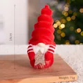 Red Christmas gnome with reindeer antlers and golden star, 14cm festive plush doll - Red Hat Striped Sleeves with Gold Star Gnome (14cm)