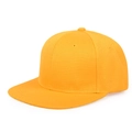 Leuchtend gelbe Hip-Hop-Baseballkappe mit flachem Schirm aus hochwertigem Twill-Stoff - Gelb
