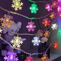 Solar powered snowflake LED string lights with multicolor glowing festive stars - Battery Steady Mode (3m 20LED) / Snowflake (Multicolor)