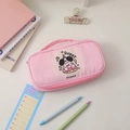Astuccio rosa per cani di grande capacità con manico per cancelleria e cosmetici scolastici - Rosa