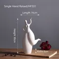 Modern white ceramic abstract dancing girl figurine for home decor 30cm height - Single Hand Raise 331