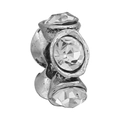 Silver alloy owl charm bead with sparkling clear rhinestones for DIY jewelry - Irregular Cylinder Rhinestone Bead