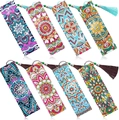Set di 8 segnalibri Mandala 5D DIY pittura diamante in pelle PU con nappe colorate - Stile con Motivo Mandala (SQ-51) / Set da 8