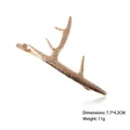 Golden reindeer antler hair clip with champagne gold finish and textured alloy design - Style 8 Gold