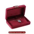 Burgundy velvet jewelry box with golden buckle for necklace storage and travel portability - Stud Earring Box / Burgundy