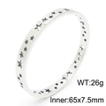 Silver stainless steel hollow star bangle bracelet with 65mm diameter and 7.5mm width - Star Hollow Design 65mm (KB161392-KTLA)