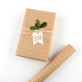 Eco-friendly kraft wrapping paper roll and gift box with white geometric patterns - White Triangle / Single Sheet 50x70cm