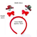 Christmas headband with red velvet frame and jumping white bears on festive springs - Plaid Bear