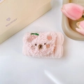 Polsini lavaviso in peluche rosa con ricamo a forma di orso e pesca per donne - Stile Orsetto Cartoon Singolo (68#) / Rosa