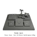 Gray microfiber jewelry display set with 10 pieces for necklace and ring showcases - Set 4