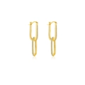 Luxurious S925 sterling silver double-hoop earrings with gold plating and zircons - 18K Gold White Stone