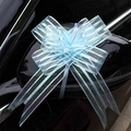 Fiocco decorativo blu effetto laser per specchietto auto con riflessi arcobaleno - Azzurro