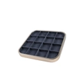 16-slot champagne gold jewelry display tray with deep blue velvet lining for rings - 29.5x29.5cm 16-Grid Tray-Grey