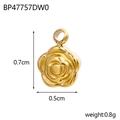 Golden stainless steel flower pendant charm with 0.7cm height for DIY jewelry making - Small Gold Flower BP47757DW0