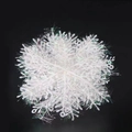White iridescent snowflake ornament with shimmering glitter fringe for Christmas decor - 6cm (1pc/loose)