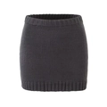 Detail of dark grey knit mini skirt with ribbed waistband and fine textured finish - S / Skirts / Dark Gray