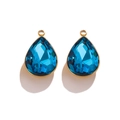 Pendentif goutte en cristal bleu royal avec bélière en métal doré pour bijoux - Style C Bleu Paon