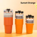 Sunset Orange vacuum insulated tumbler set in 20oz, 30oz, and 40oz sizes with lid - 30oz/900ML / Standard Lid Sunset Orange