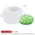 Saint Anna flower silicone mold for DIY candles with 46x78mm size specifications - Saint Anna Flower Mold(SX-LZ-308) / White