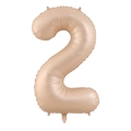 Champagne gold number 2 foil balloon with metallic finish for birthday party decor - Number 2 / Caramel color