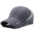Breathable dark grey quick-dry baseball cap with mesh paneling and sports embroidery - Adjustable / Dark Gray