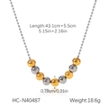 Dettaglio della collana a Y con perline bicolore oro e argento con misure e peso precisi - Stile Perle Alternate Oro Argento (HC-N40487)