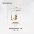 Golden spinning windmill candle holder with feather pendants and 11cm height - 5.5CM Feather Style