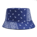 Cappello da pescatore blu con stampa paisley e tesa rinforzata per il sole all'aperto - Taglia unica / Blu zaffiro