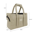 Tragbare beige gesteppte Hunde-Tragetasche aus Nylon mit atmungsaktivem Netzgewebe - Einheitsgröße / Hellbeige