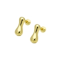 Close-up of polished gold balloon bubble drop earrings with a sleek metallic finish - Letter I (DE240728-I)
