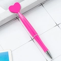 Penna a sfera rotante rosa con decorazione a cuore e corpo aerodinamico lucido - Rosa Rosso