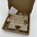 Wooden puzzle heart gift in kraft box with Never forget you are the piece message - 3-Never forget-Natural Brown