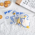 Cute cartoon duck pattern stand-up food storage bag with zipper for snacks and cookies - Gaga Duck / 13.5 x 13.5cm