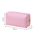 Pink PU leather makeup bag with textured surface and 18x10x7cm size dimensions - Octagonal Pouch / Small (18x10x7cm) / Pink